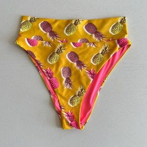 Aerie pineapple high cut bikini bottom  - small